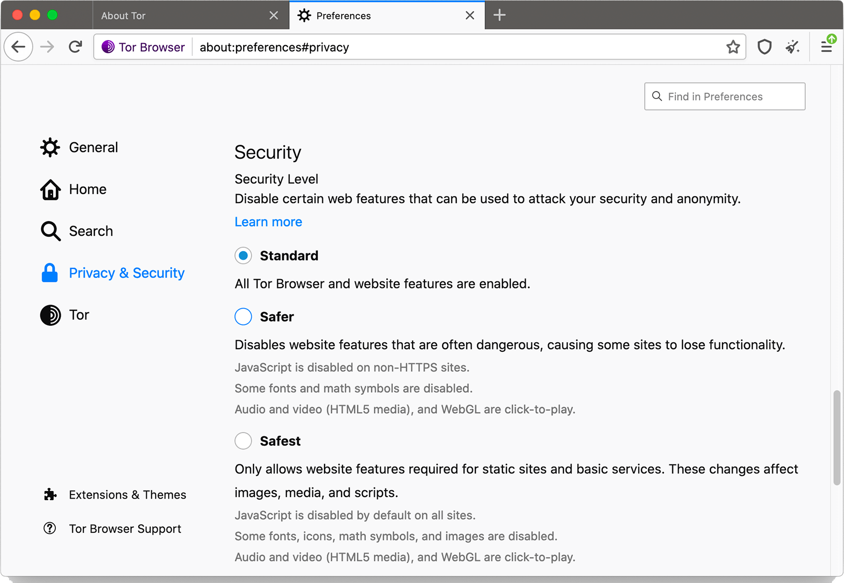 configure tor browser mac